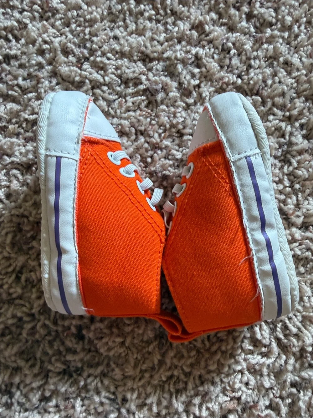 Baby Fanatic Orange and White Clemson Paw Canvas Baby Sneakers